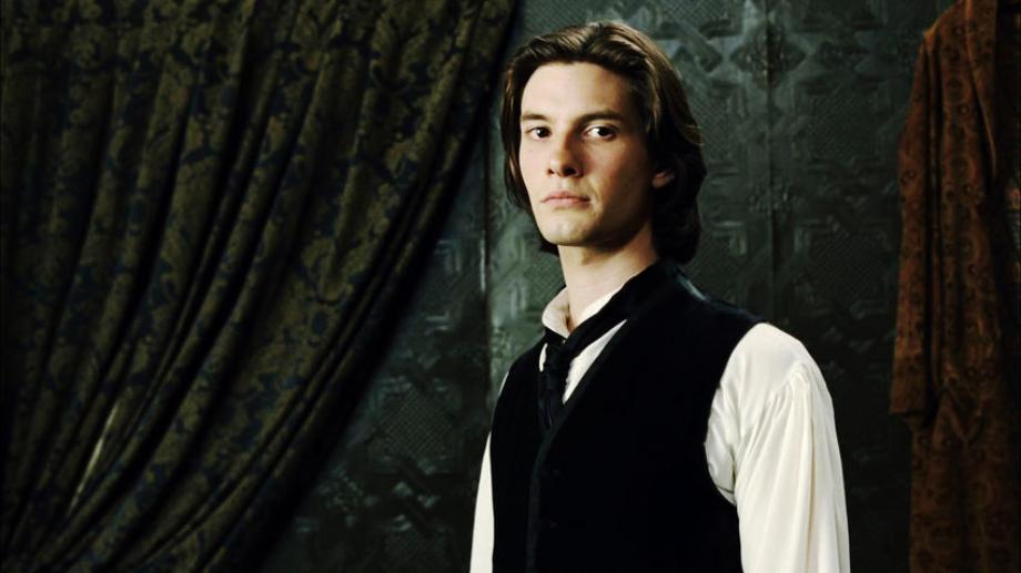 Dorian confronting his portrait in the movie.